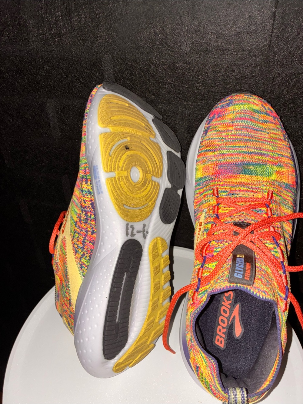 Brooks Multicolor Knit Running Sneakers with Yellow Accent - Picture 9 of 15